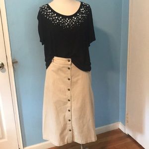 Cream Midi Women Skirt.